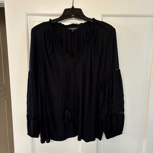 Liverpool Black size M tie front popover blouse